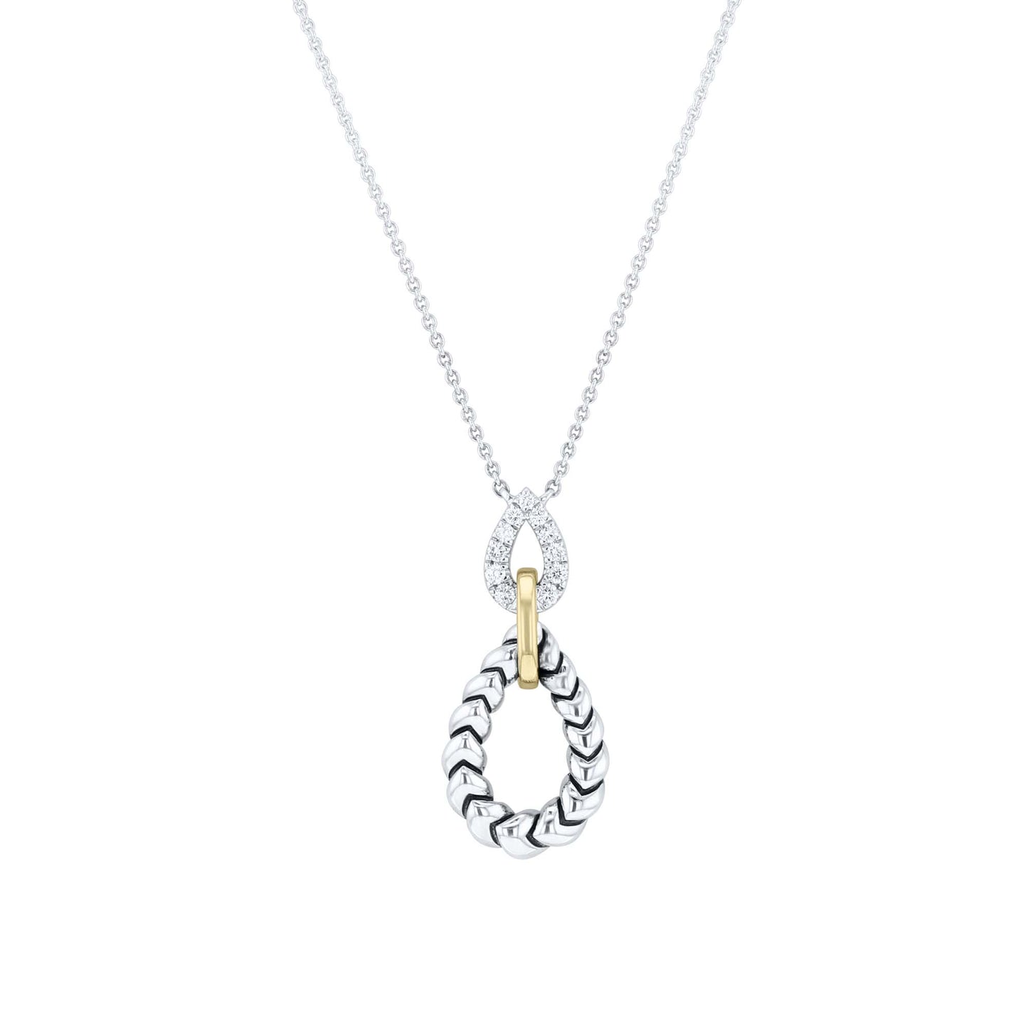 Silver Sloane Pear Diamond Necklace