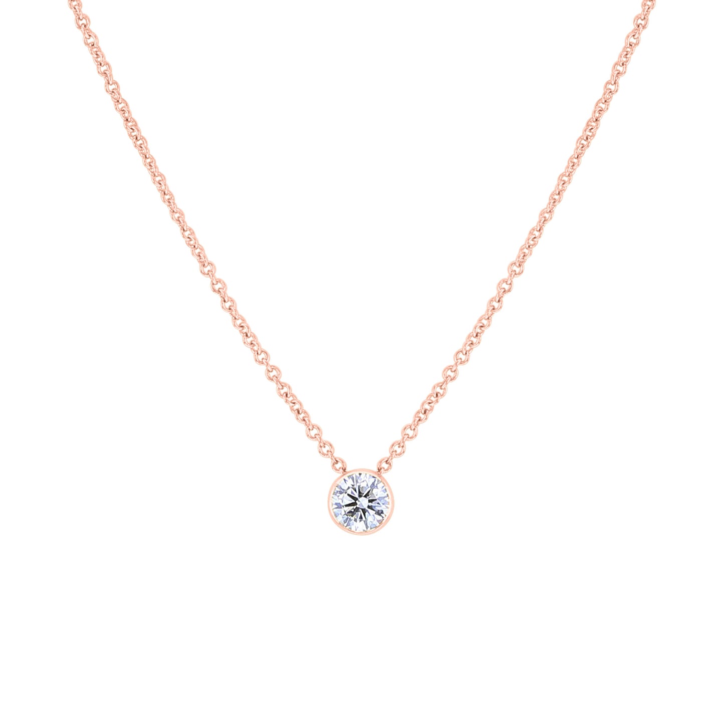 Naked Solitaire Diamond Bezel Necklace 1/4ct