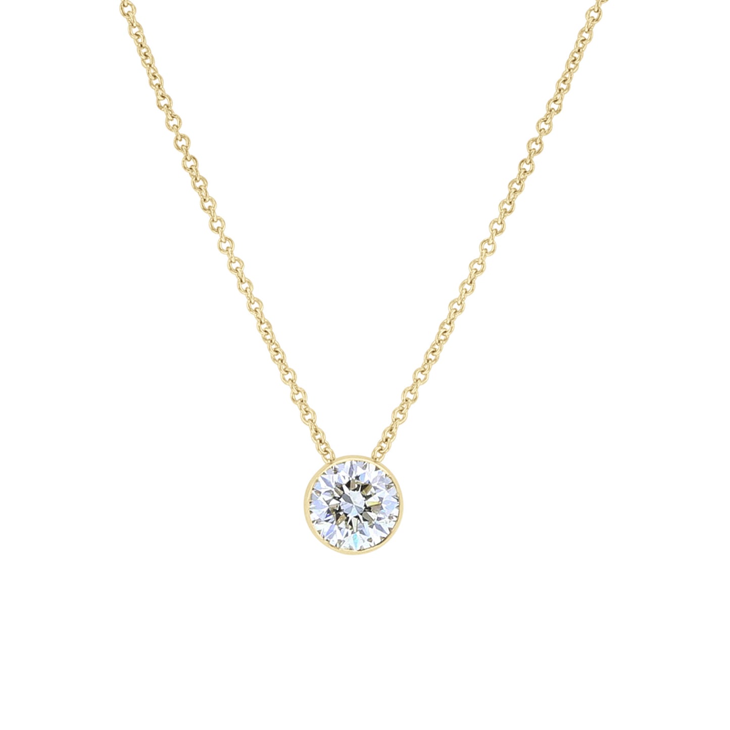 Get Naked Solitaire Diamond Bezel Necklace 3/4ct