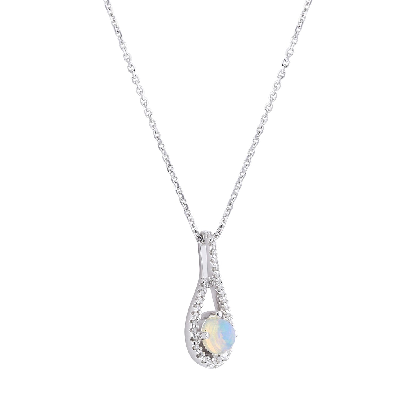 Silver Limitless Opal & Diamond Necklace