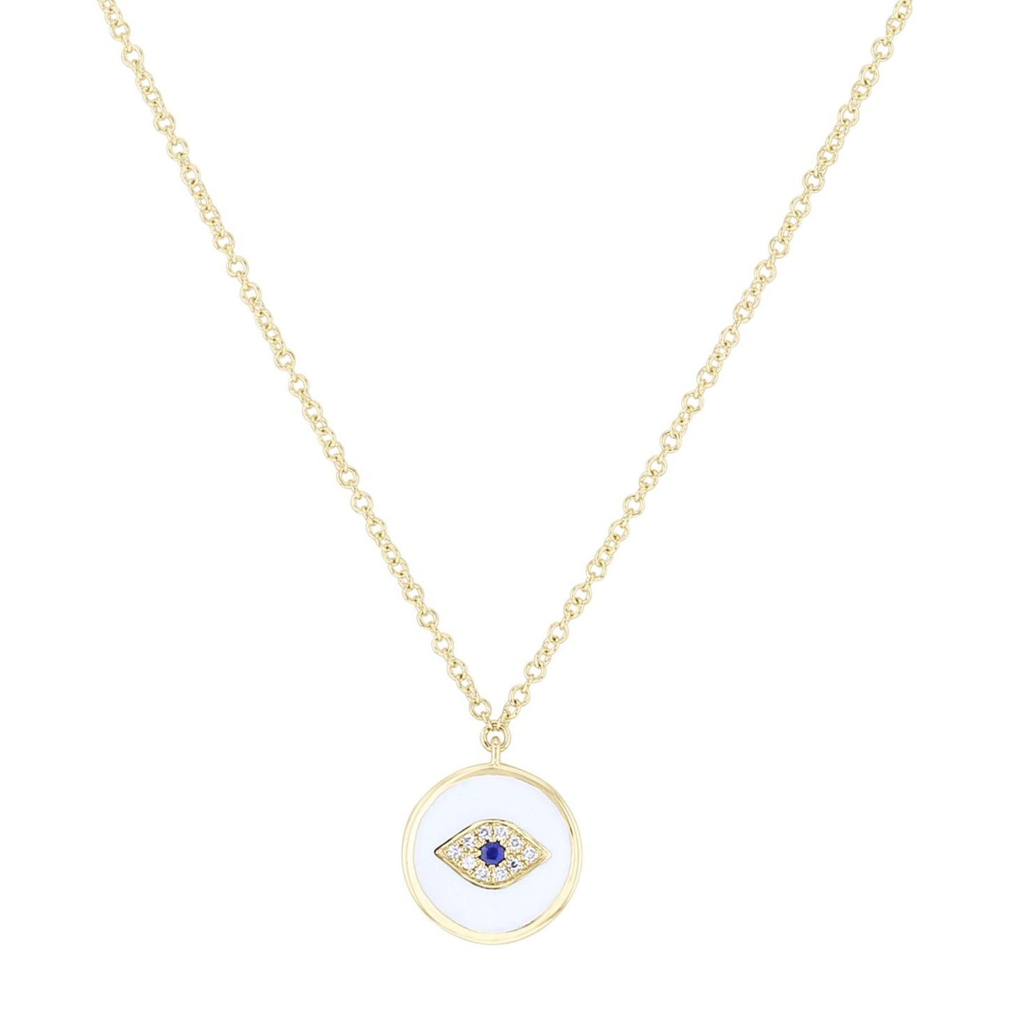 Evil Eye Sapphire and Diamond Necklace