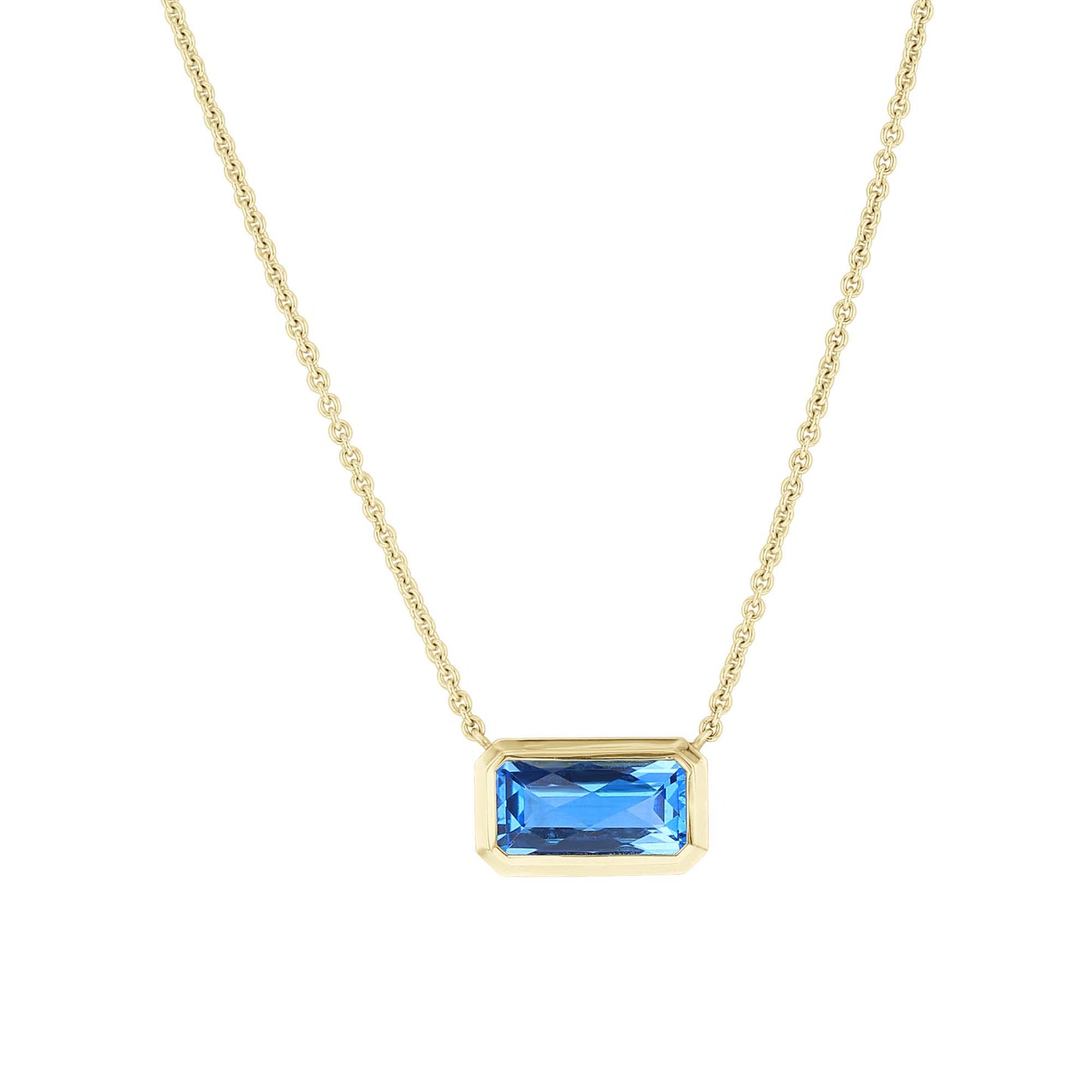 Hera Blue Topaz Bezel Necklace
