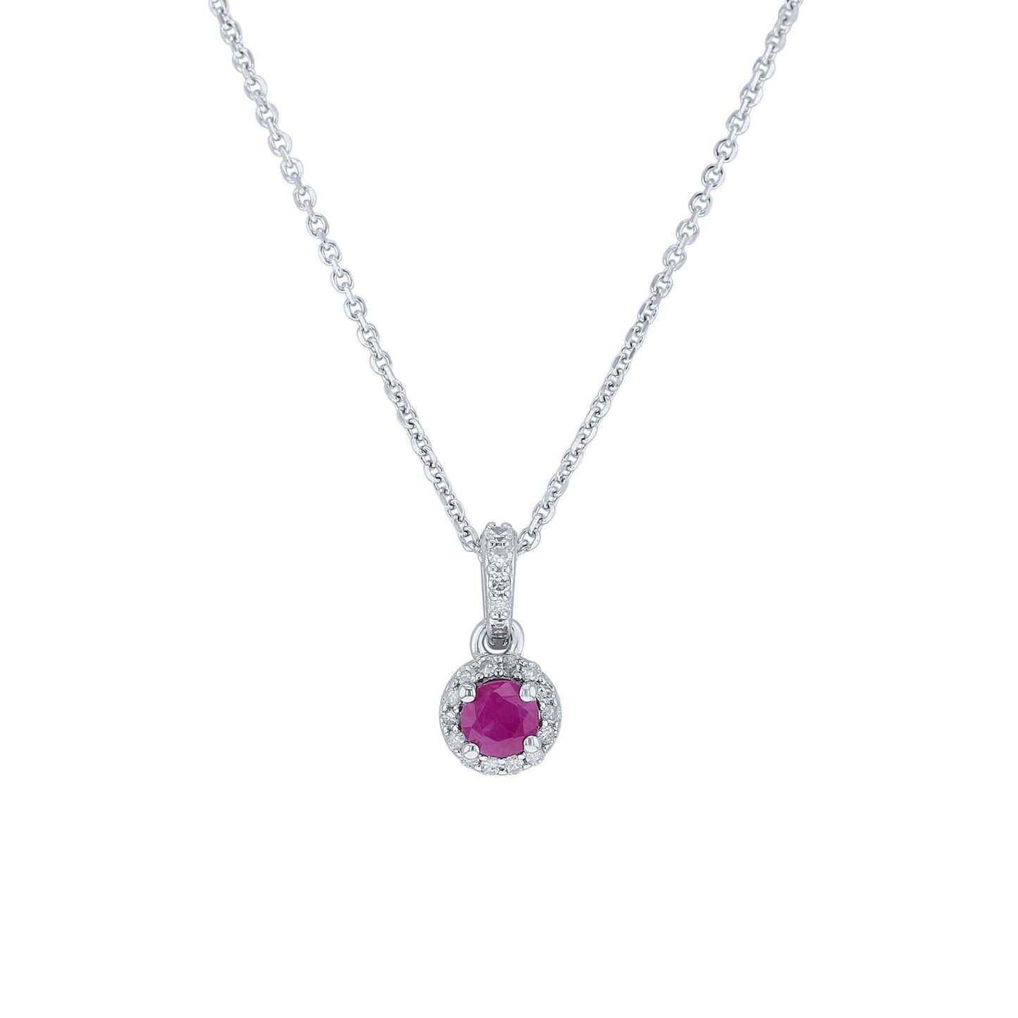 Silver Cupcake Ruby & Diamond Necklace