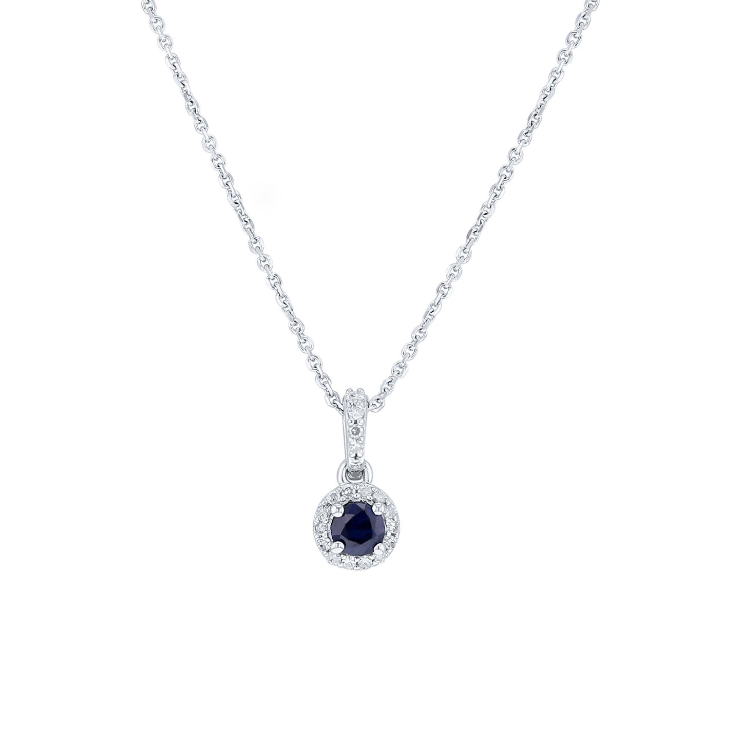 Silver Cupcake Sapphire & Diamond Necklace