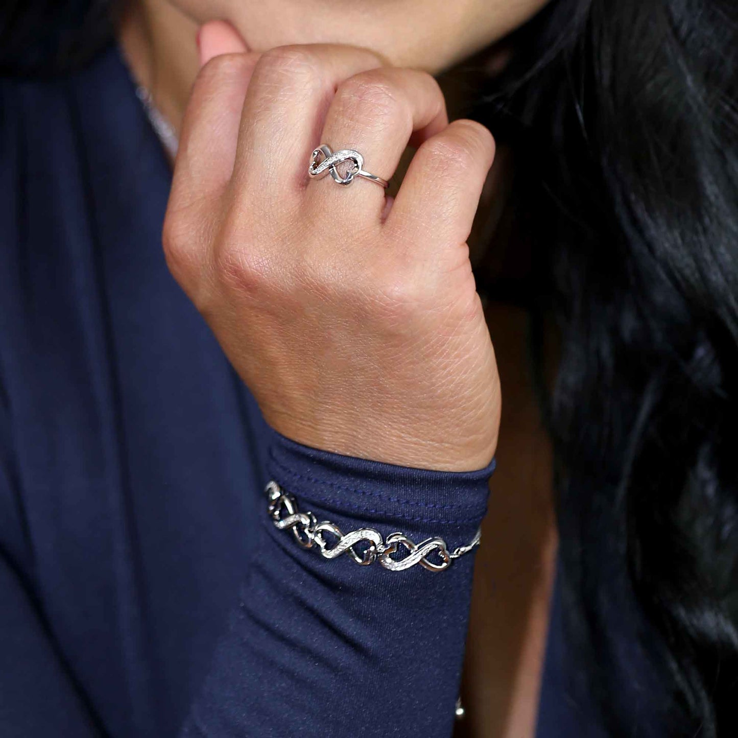 Follow Your Heart Silver Diamond Bracelet