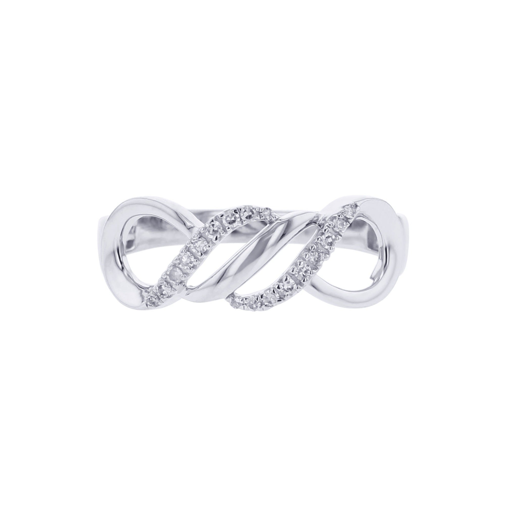 Silver Infinite Flourish Diamond Ring