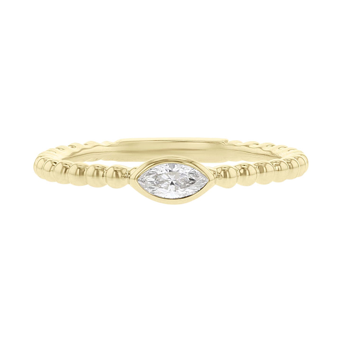 Paloma Marquise Cut Beaded Bezel Diamond Ring