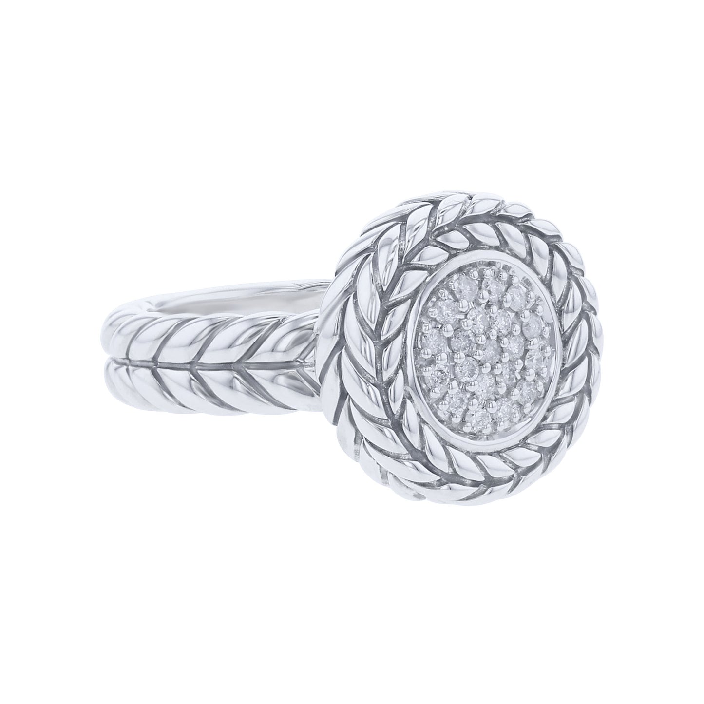 Silver Kenna Pave Diamond Ring