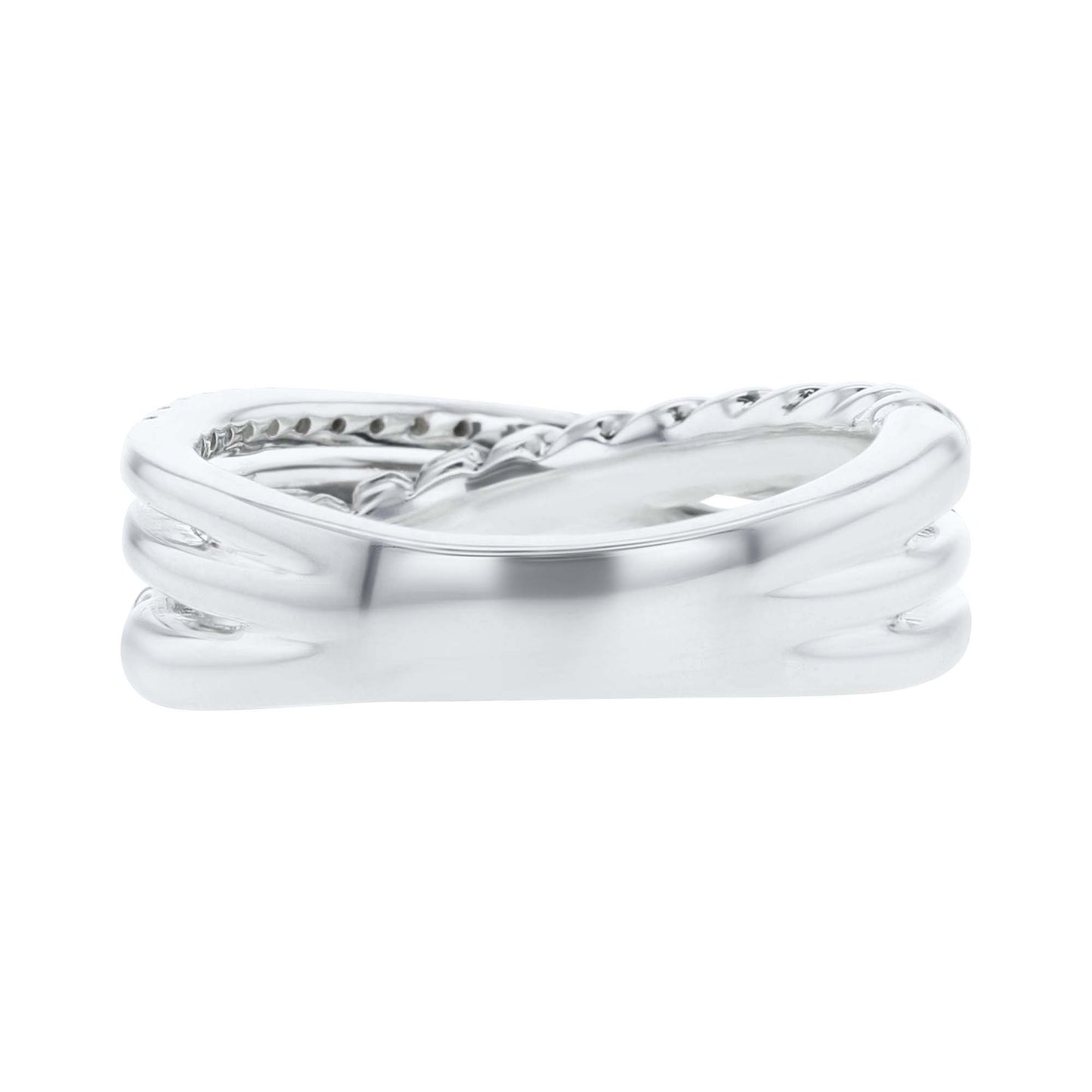 Silver Sloane Criss Cross Diamond Ring