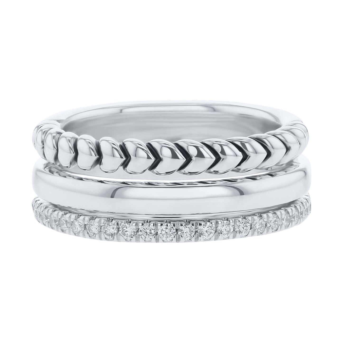 Silver Sloane Stacked Diamond Ring