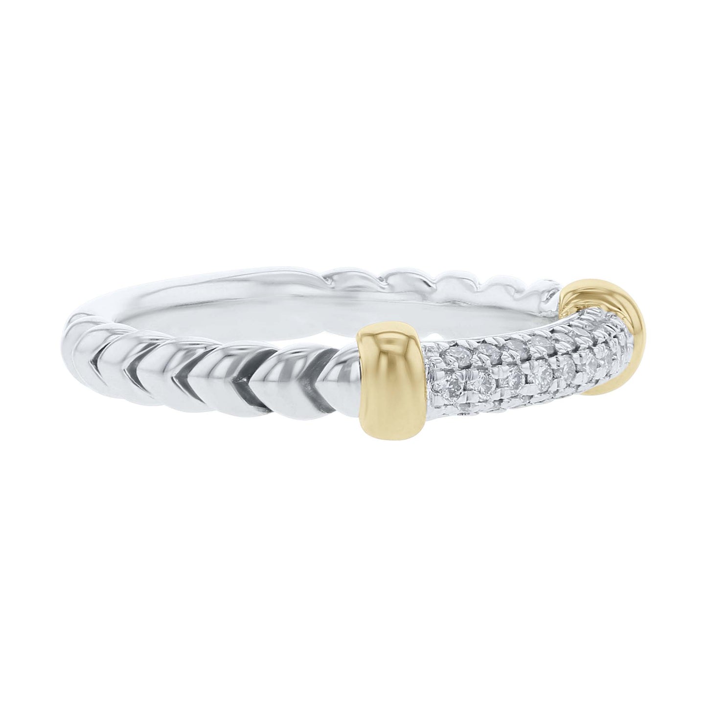 Silver Sloane Pave Bar Diamond Ring