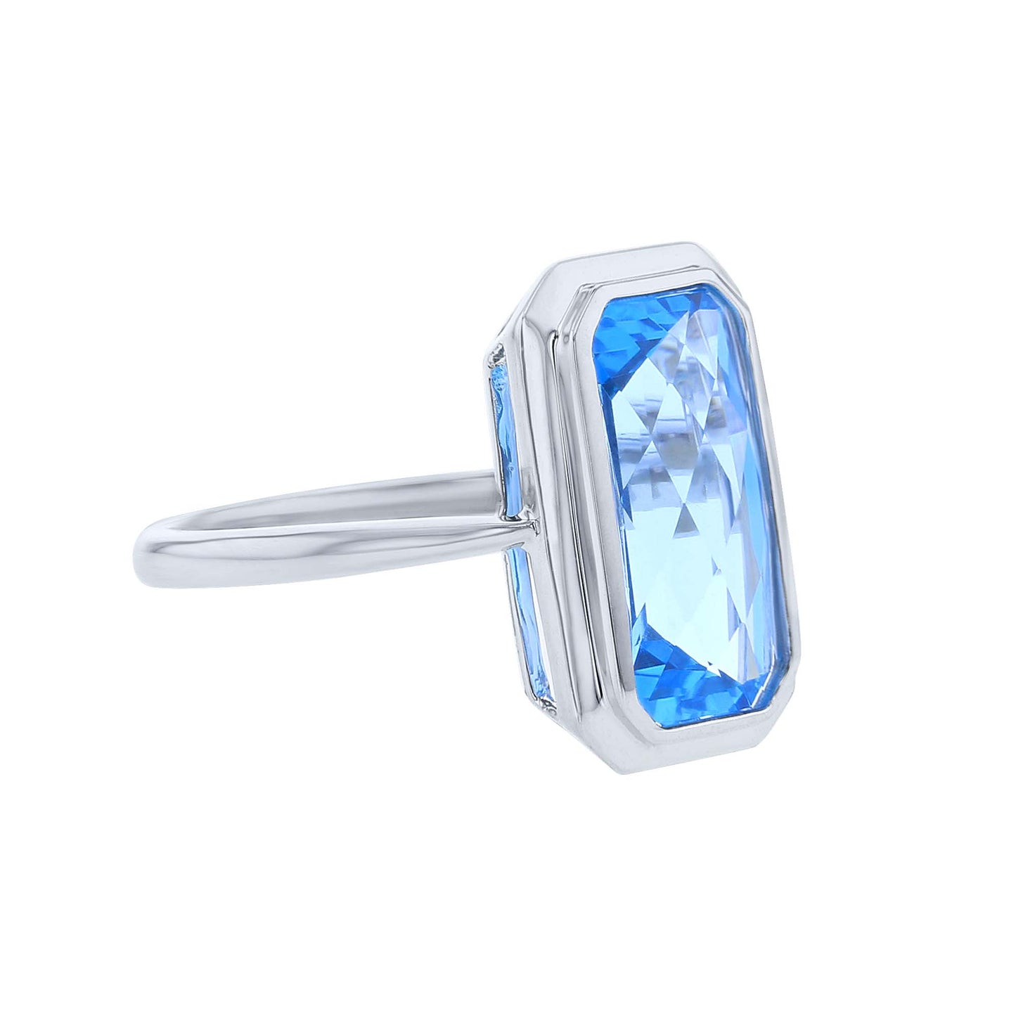 Hera Blue Topaz Bezel Ring