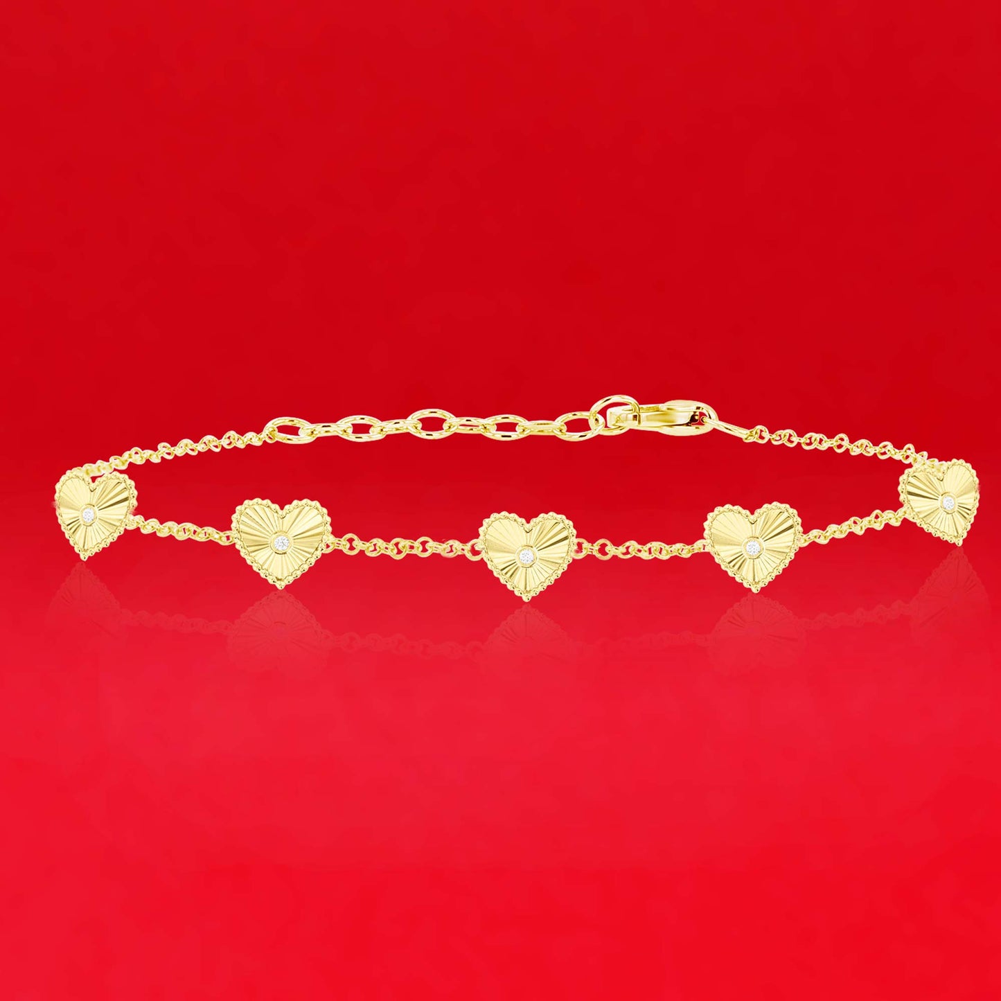 Frilled Heart Diamond Bracelet