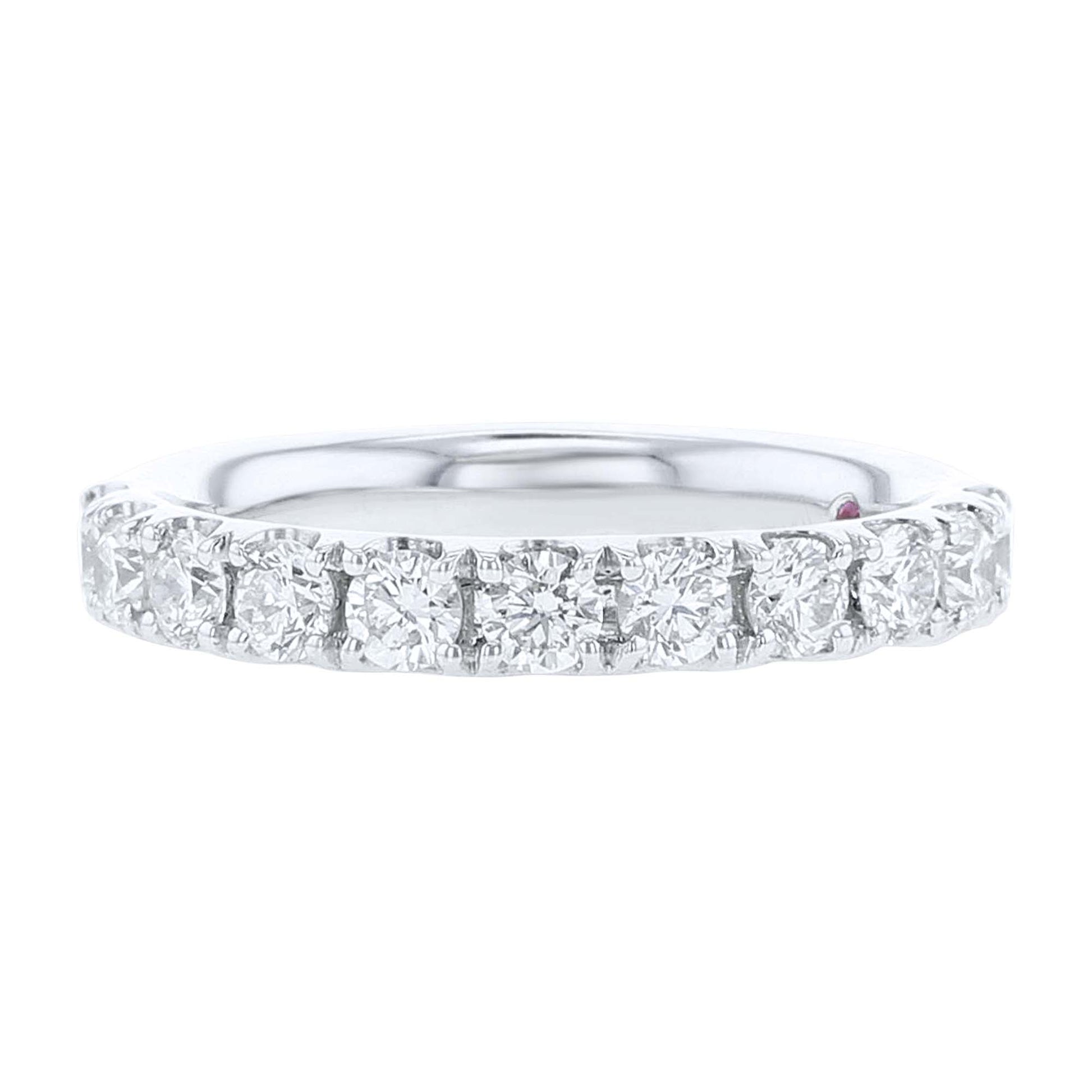 French Pave Love Story Diamond Wedding Ring 3/4ct