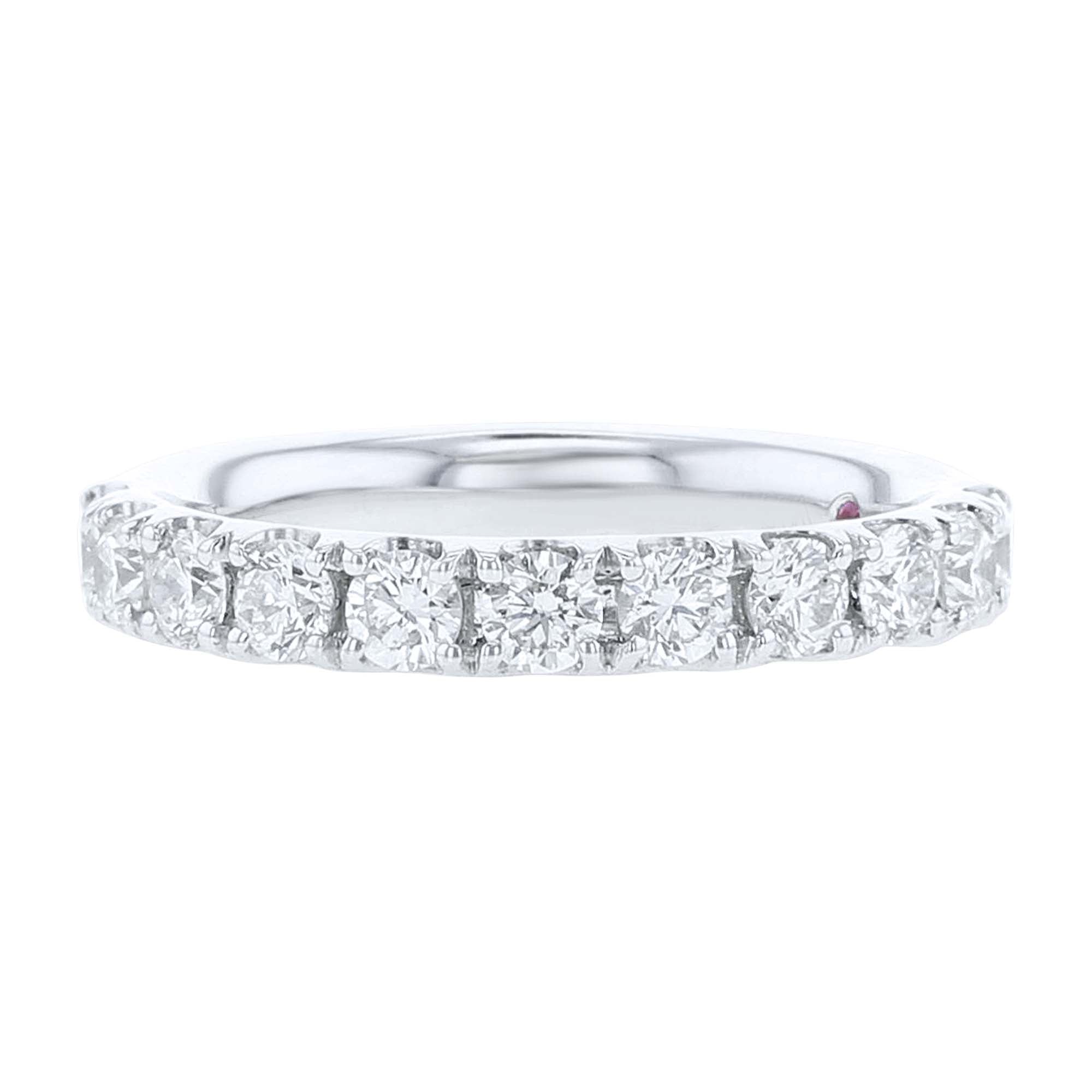 French Pave Love Story Diamond Wedding Ring 3/4ct