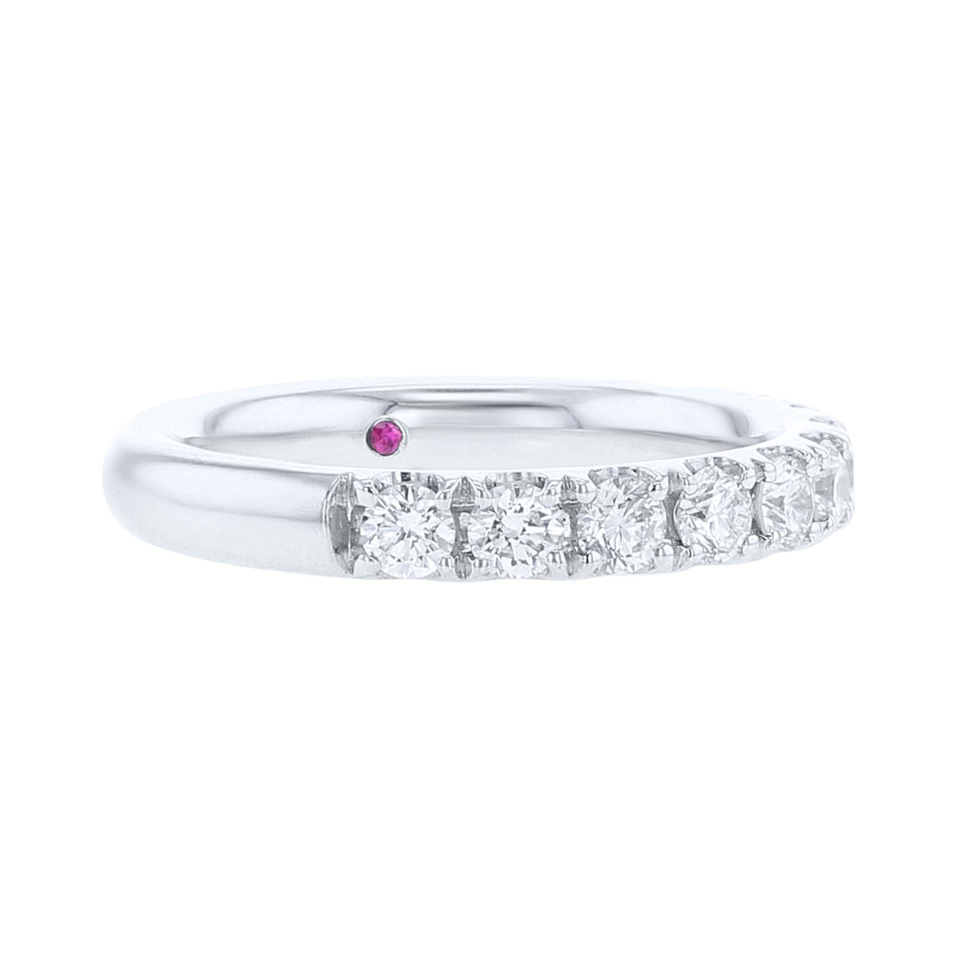 French Pave Love Story Diamond Wedding Ring 3/4ct