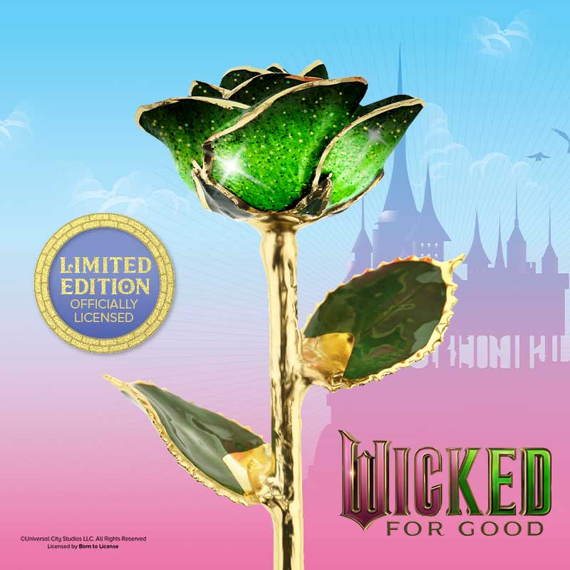 Wicked For Good: Elphaba 24kt Gold Dipped Rose