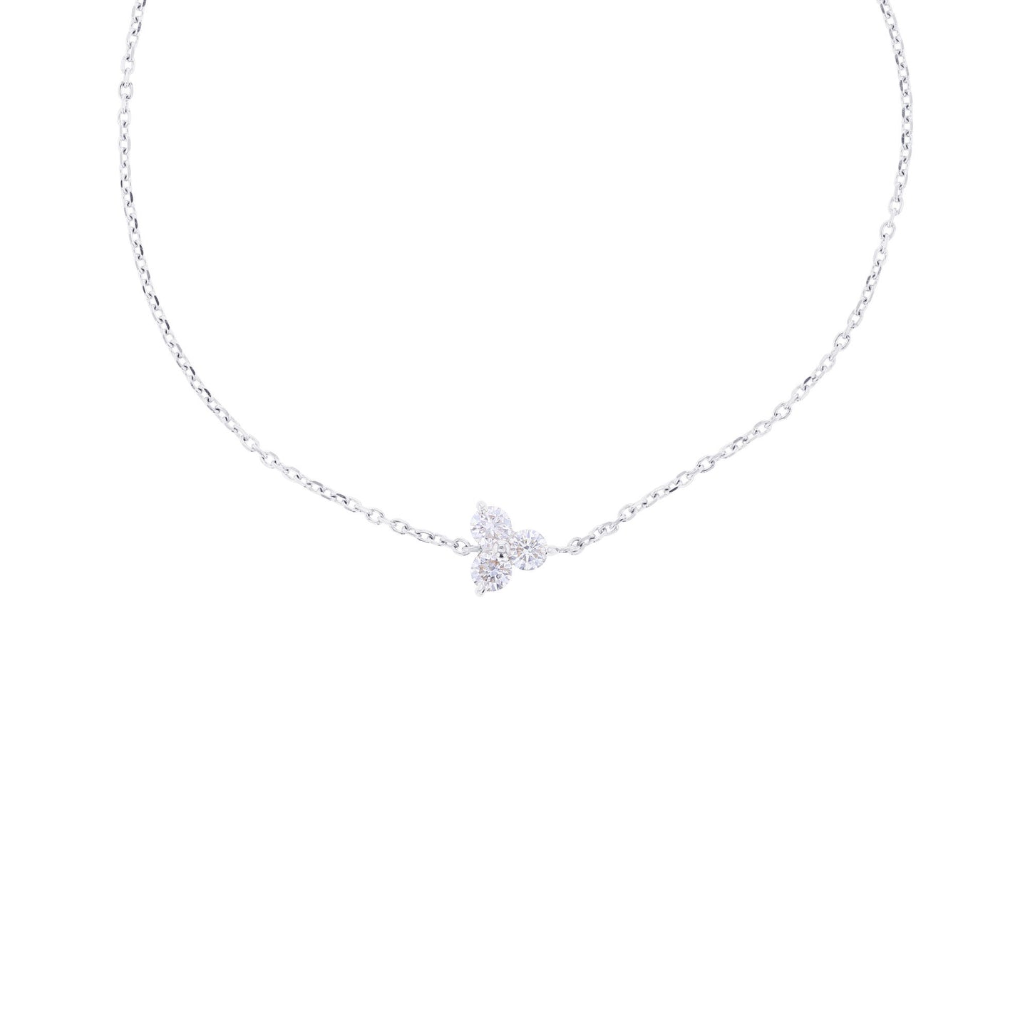 Three Stone Cluster Diamond Bracelet