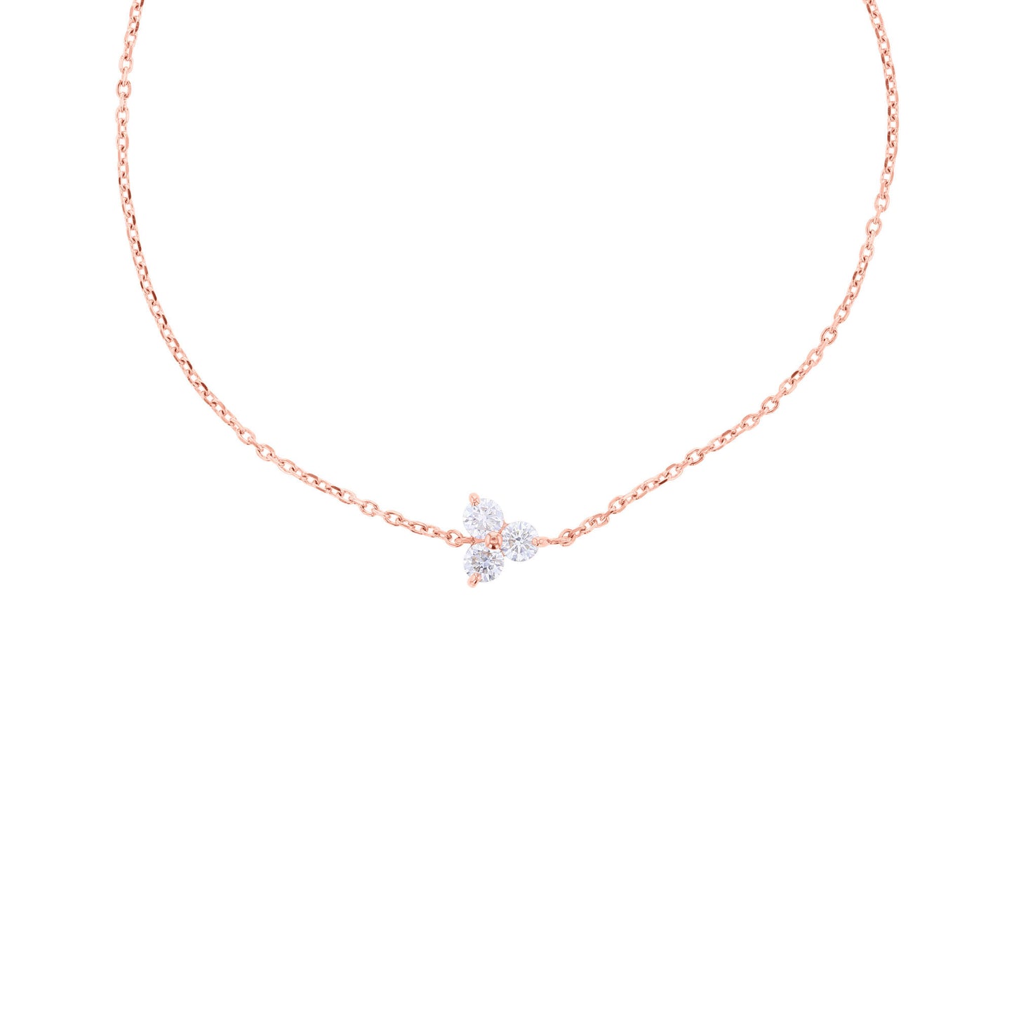 Three Stone Cluster Diamond Bracelet