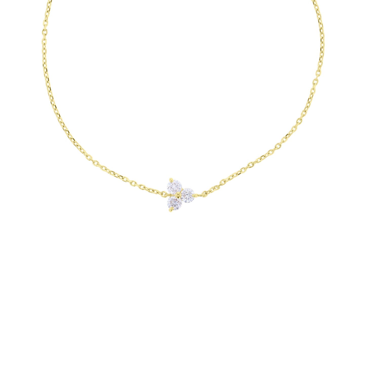 Three Stone Cluster Diamond Bracelet