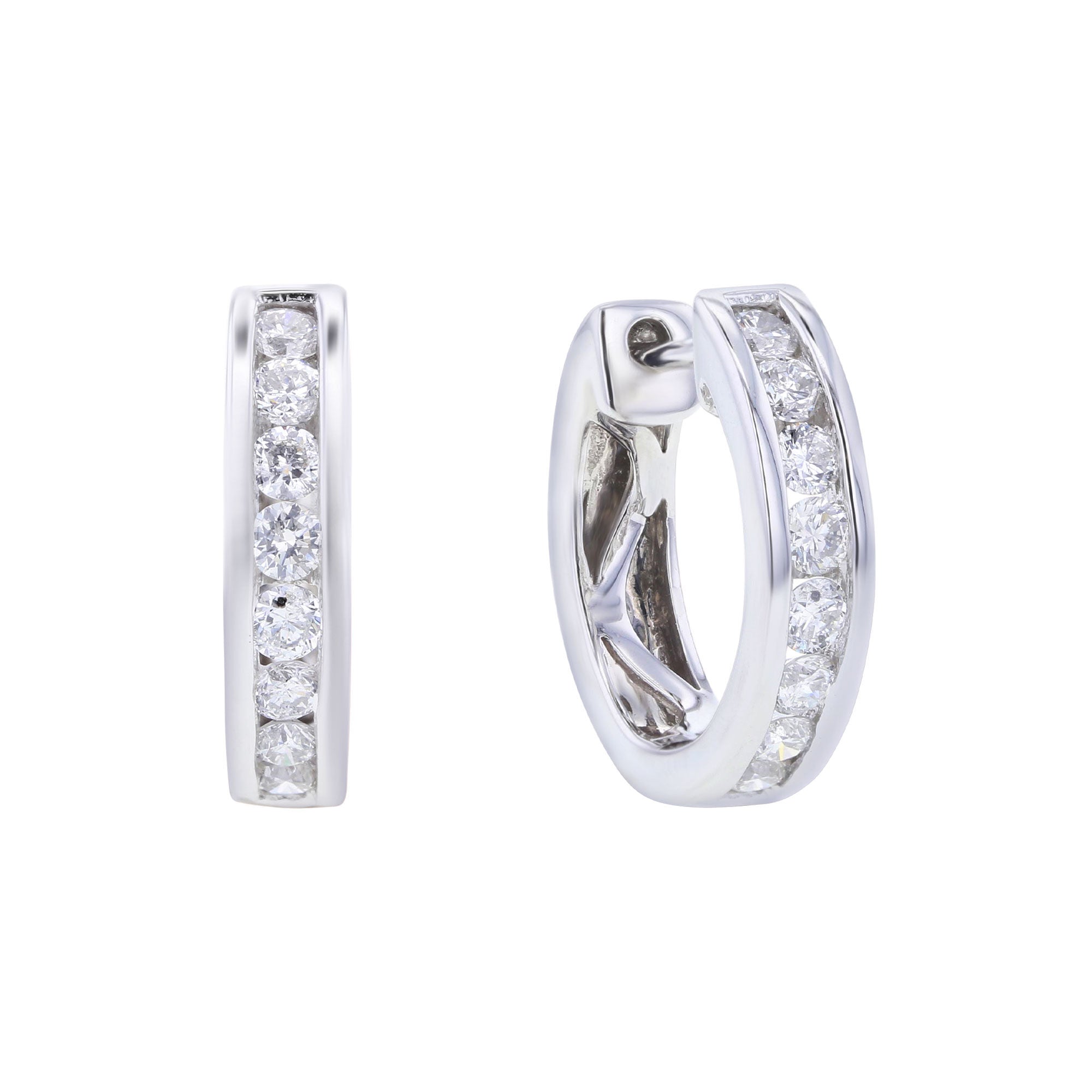 1.00 carati (Ctw) Huggies orecchini a cerchio da donna in oro 14 K rotondo bianco diamante 1 ct e Oro giallo, cod. K2817-14KY 1.00 carati (Ctw) Huggies orecchini a cerchio da donna in oro 14 K rotondo bianco diamante 1 ct e Oro giallo, cod. K2817-14KY