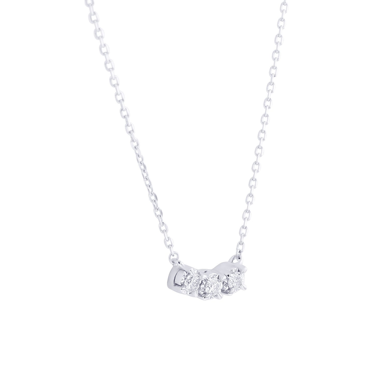 Mirage Three Stone Diamond Necklace 1/10 ct