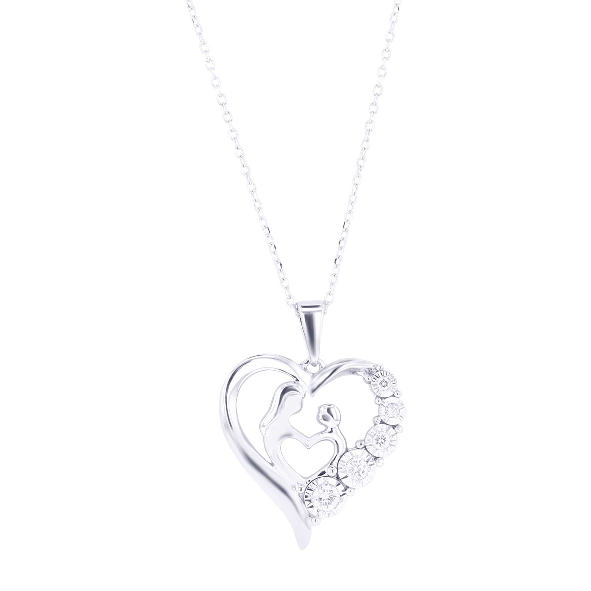 Mother's Love Diamond Heart Pendant