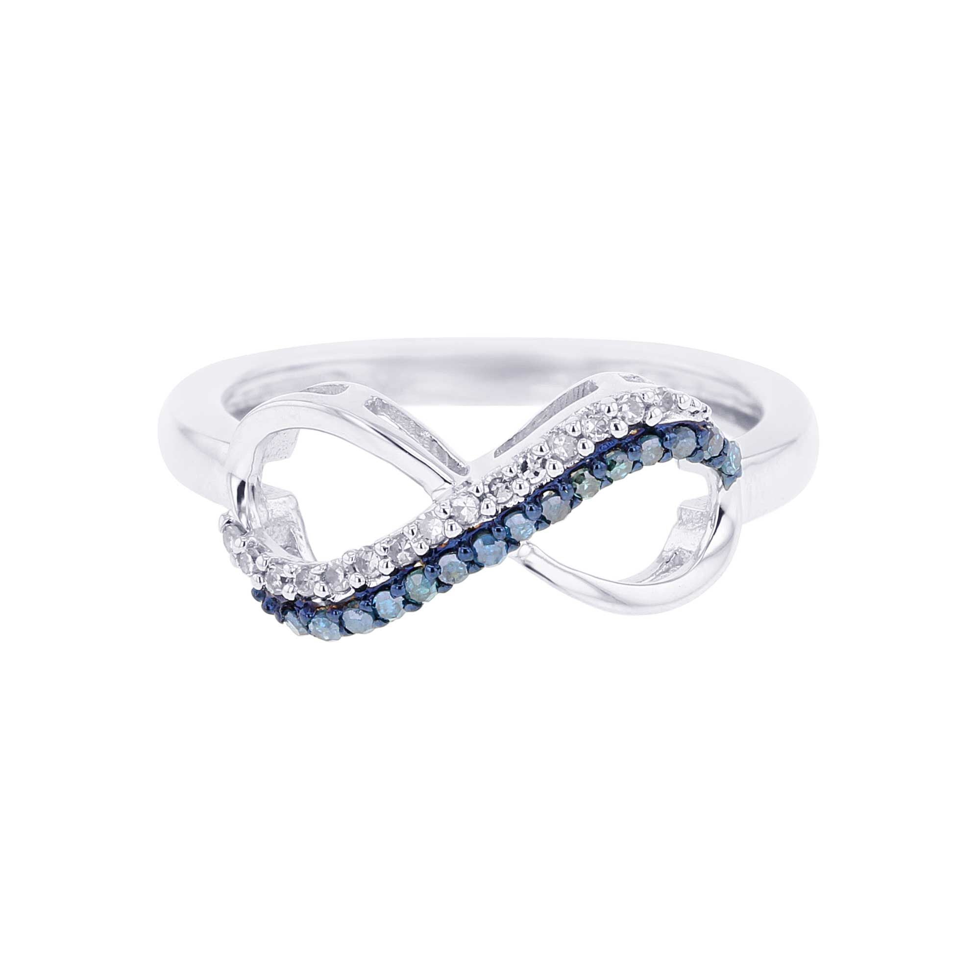 Blue diamond infinity ring Clearance