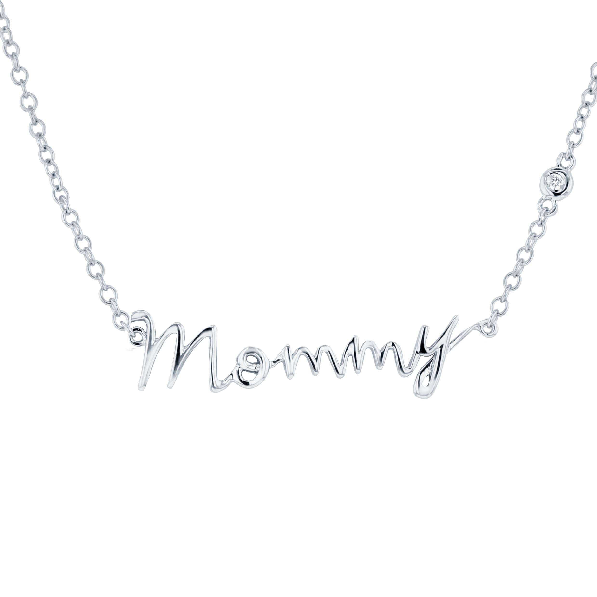Silver Mommy Diamond Necklace – Steven Singer Jewelers
