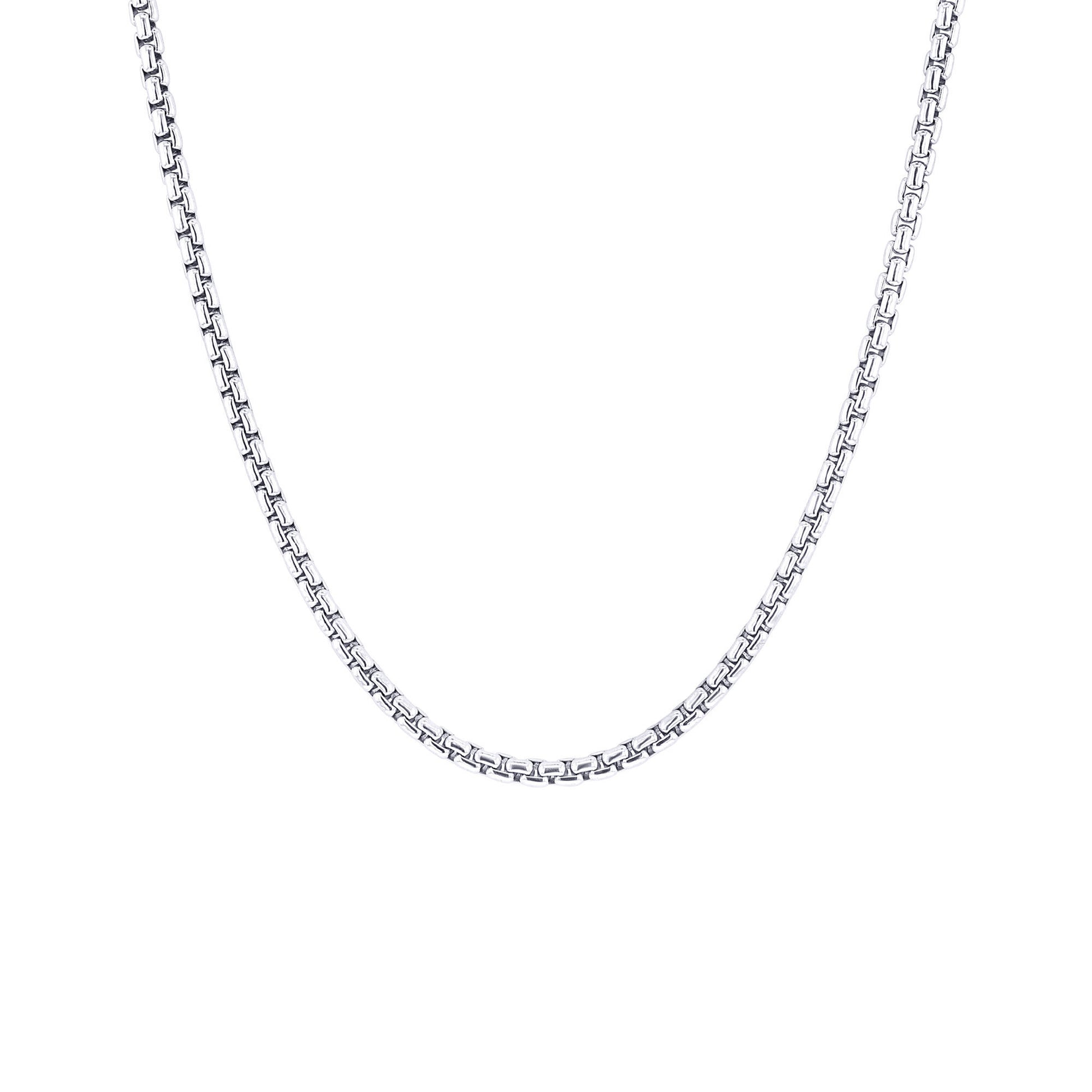 Creed Silver Box Link Chain Necklace
