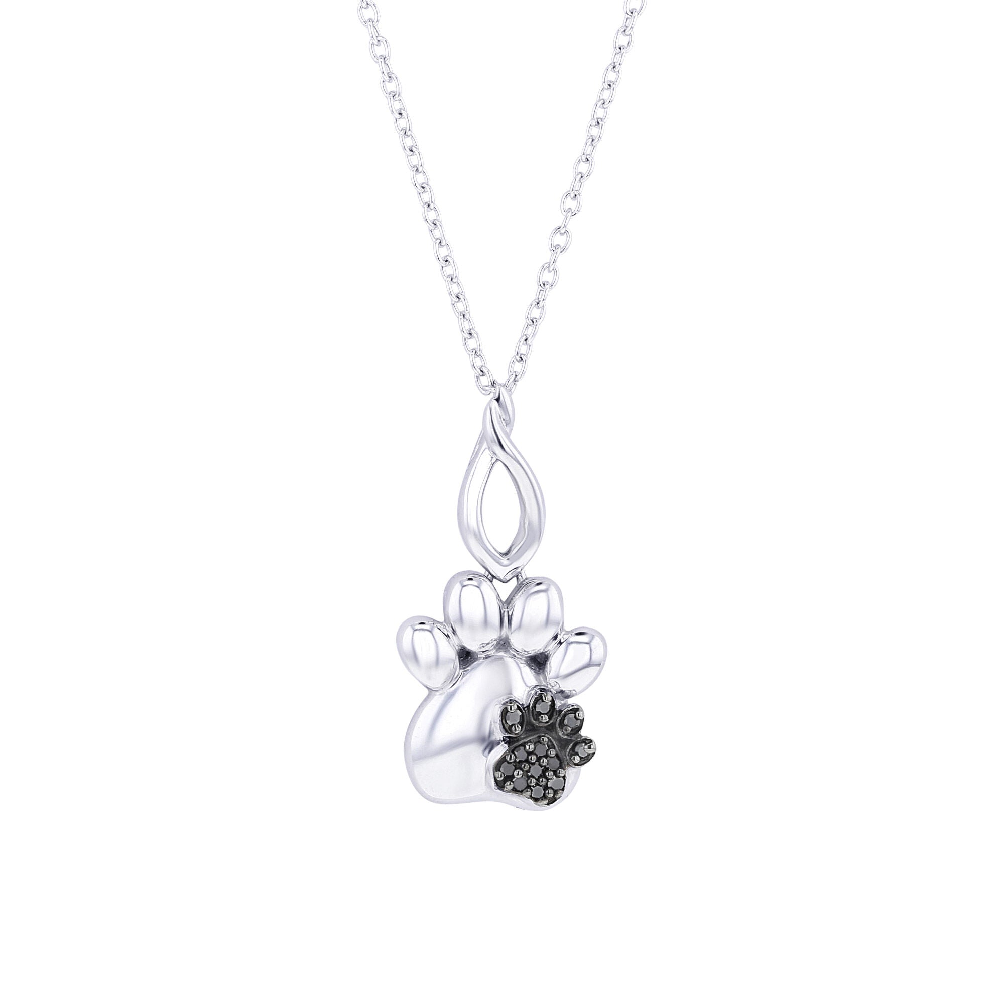 Black diamond paw necklace Clearance