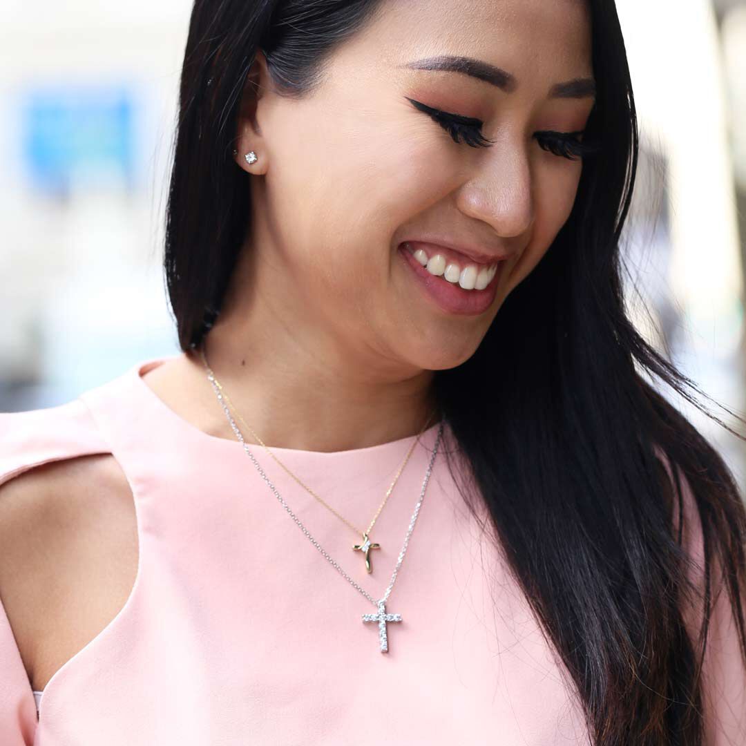 Mirage Diamond Cross Necklace 1/2ct