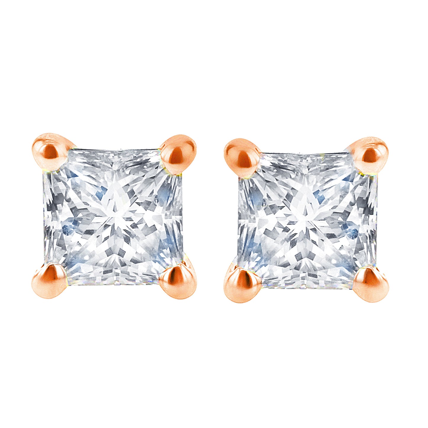 Exclusive Princess Diamond Stud Earrings 5/8ct