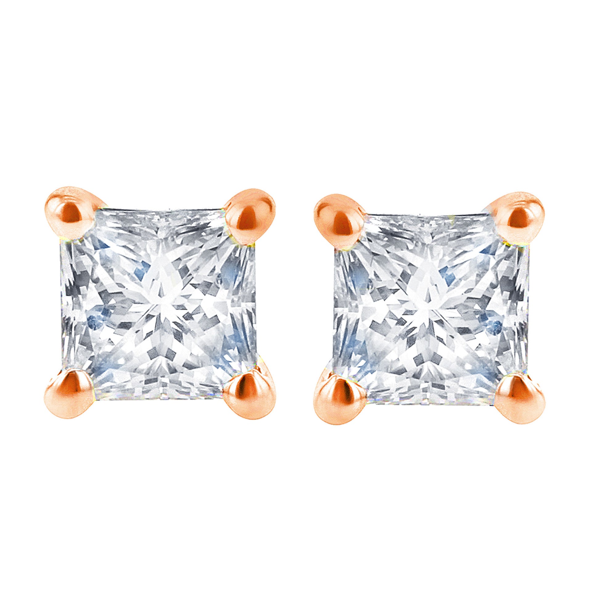 Exclusive Princess Diamond Stud Earrings 5/8ct