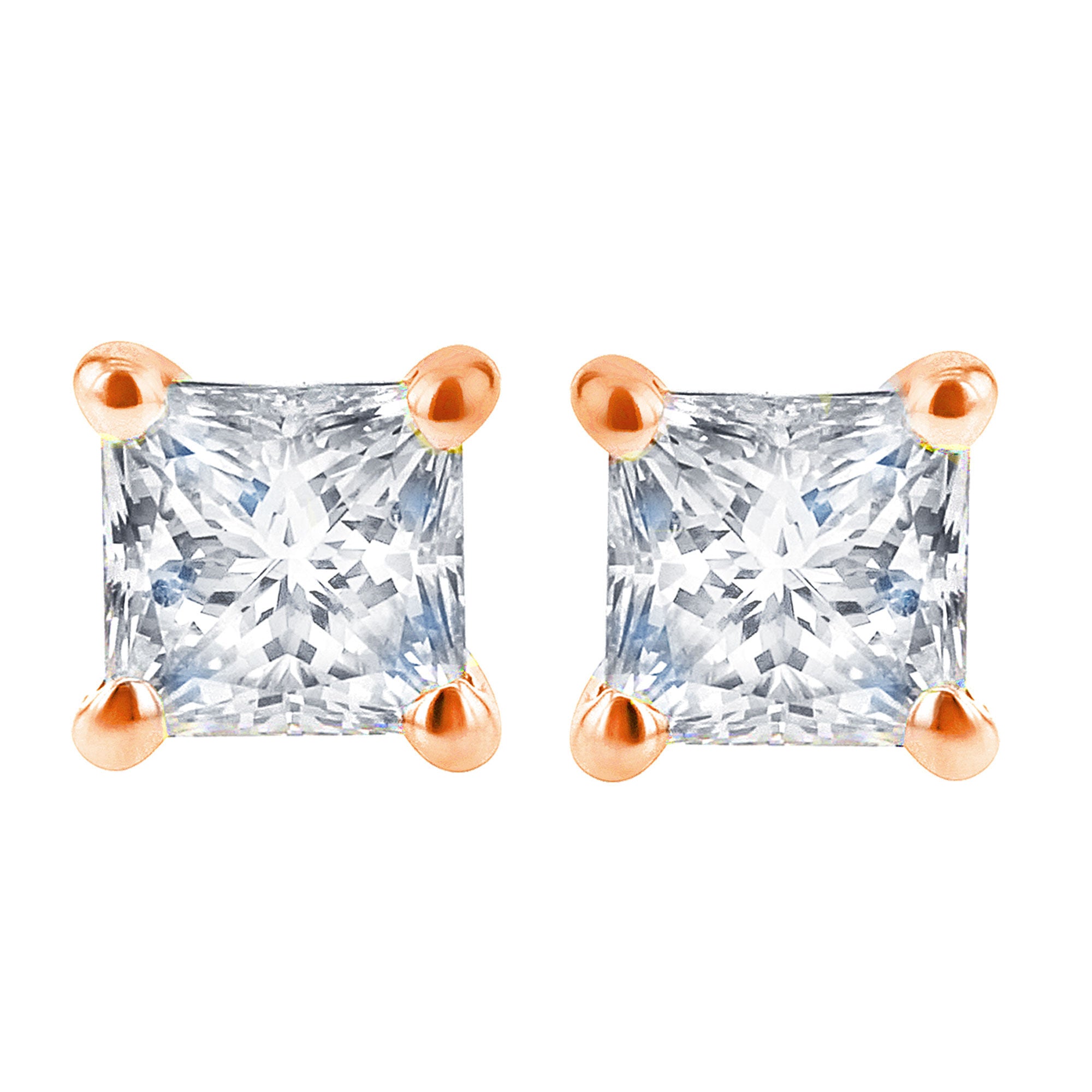 Exclusive Princess Diamond Stud Earrings 3/4ct