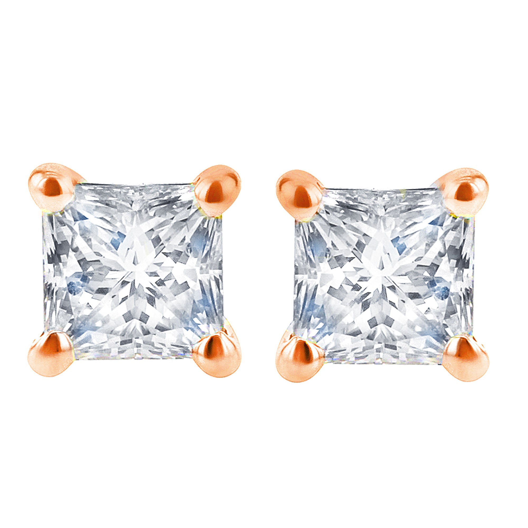 Princess Bella Diamond Stud Earrings 1ct
