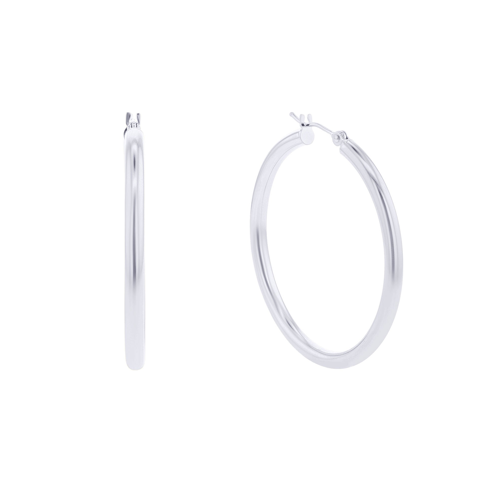 Classic Gold Hoop Earrings 3x40MM – Steven Singer Jewelers