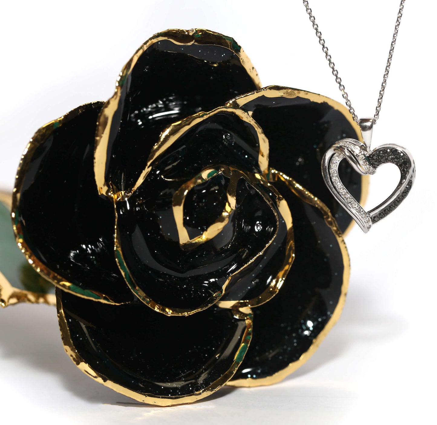 Black Diamond 24kt Gold Dipped Rose