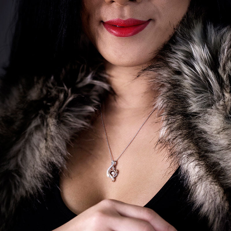 Silver Love Note Diamond Necklace