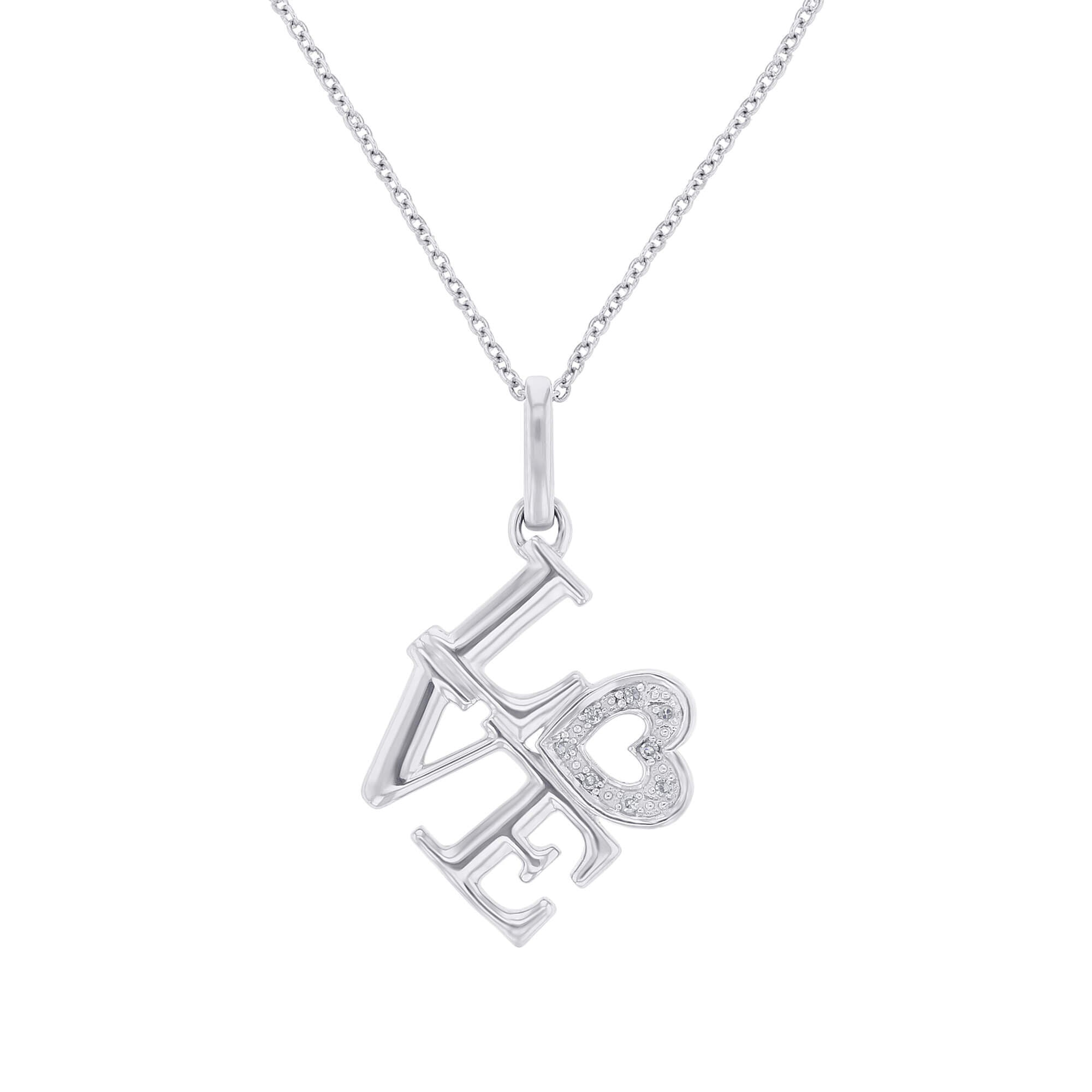 Silver Philly Love Heart Diamond Necklace