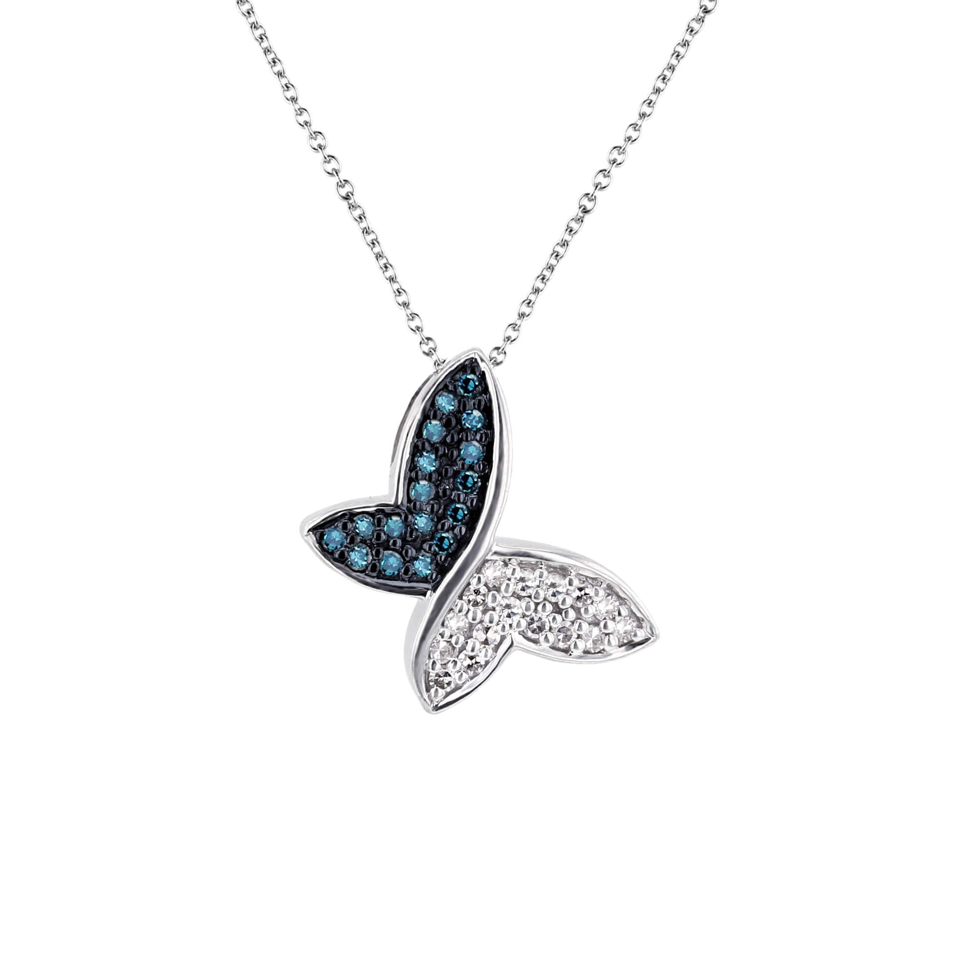 Silver Sky Blue Butterfly Diamond Necklace – Steven Singer Jewelers
