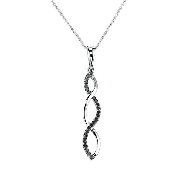 Silver black diamond necklace Clearance