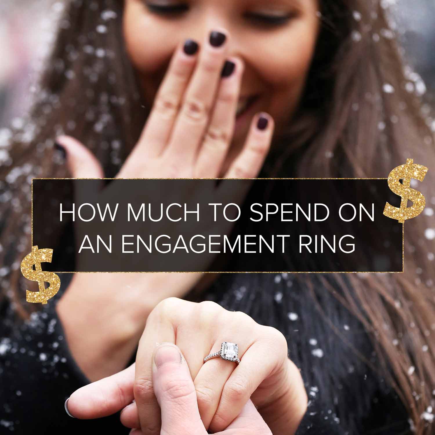 A woman with her hand over her mouth in disbelief with the ring her significant other picked.