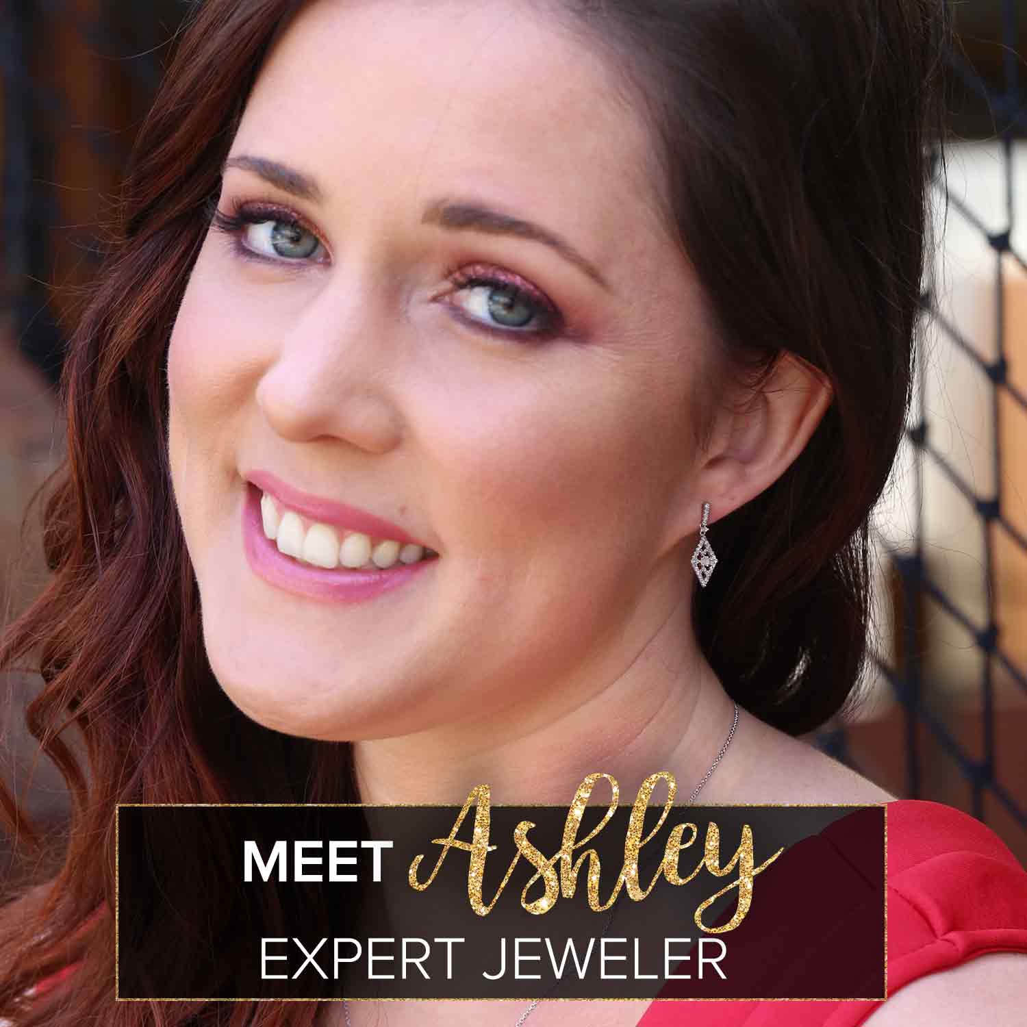 A picture of our expert jeweler, Ashley