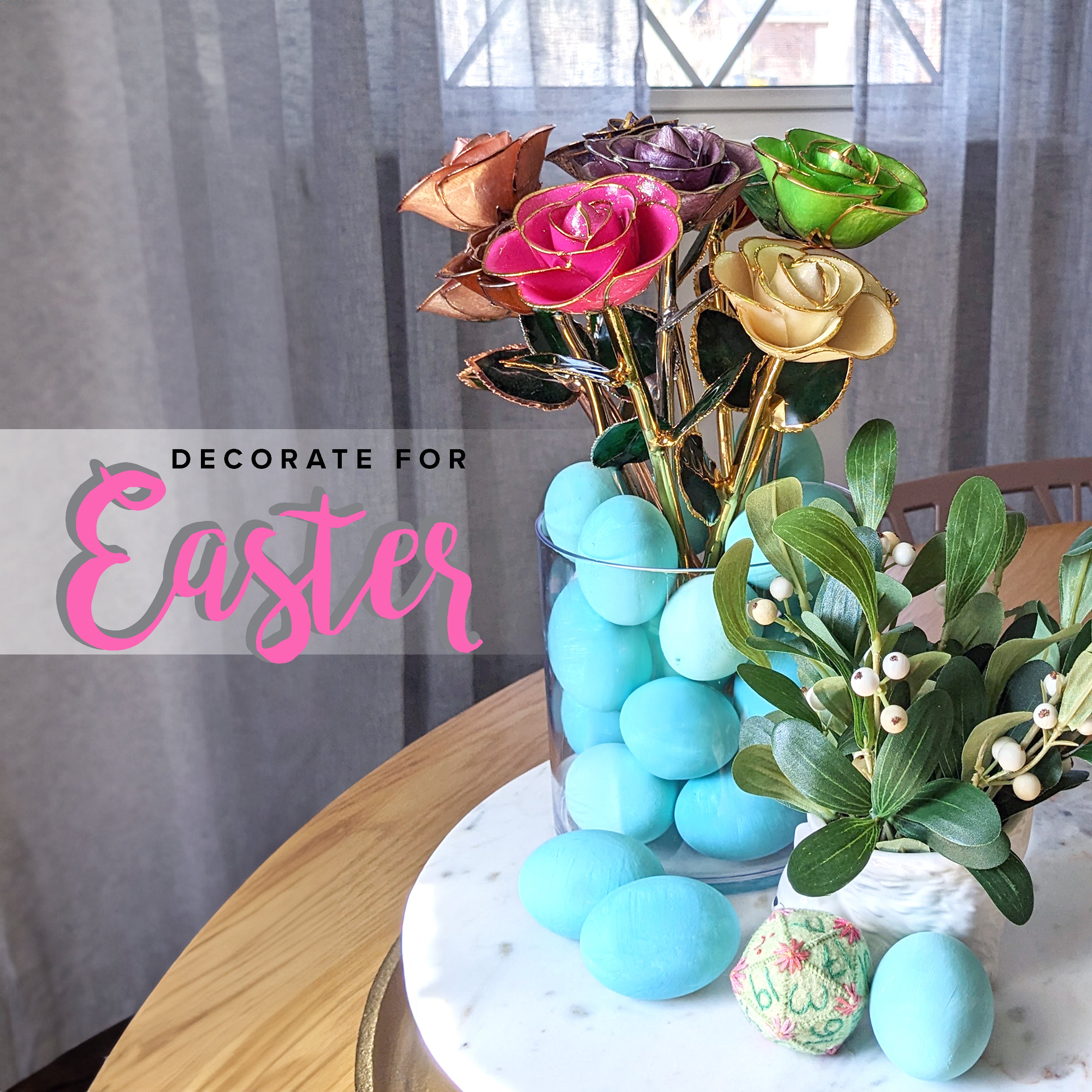 Decorate for Easter with Gold Dipped Roses