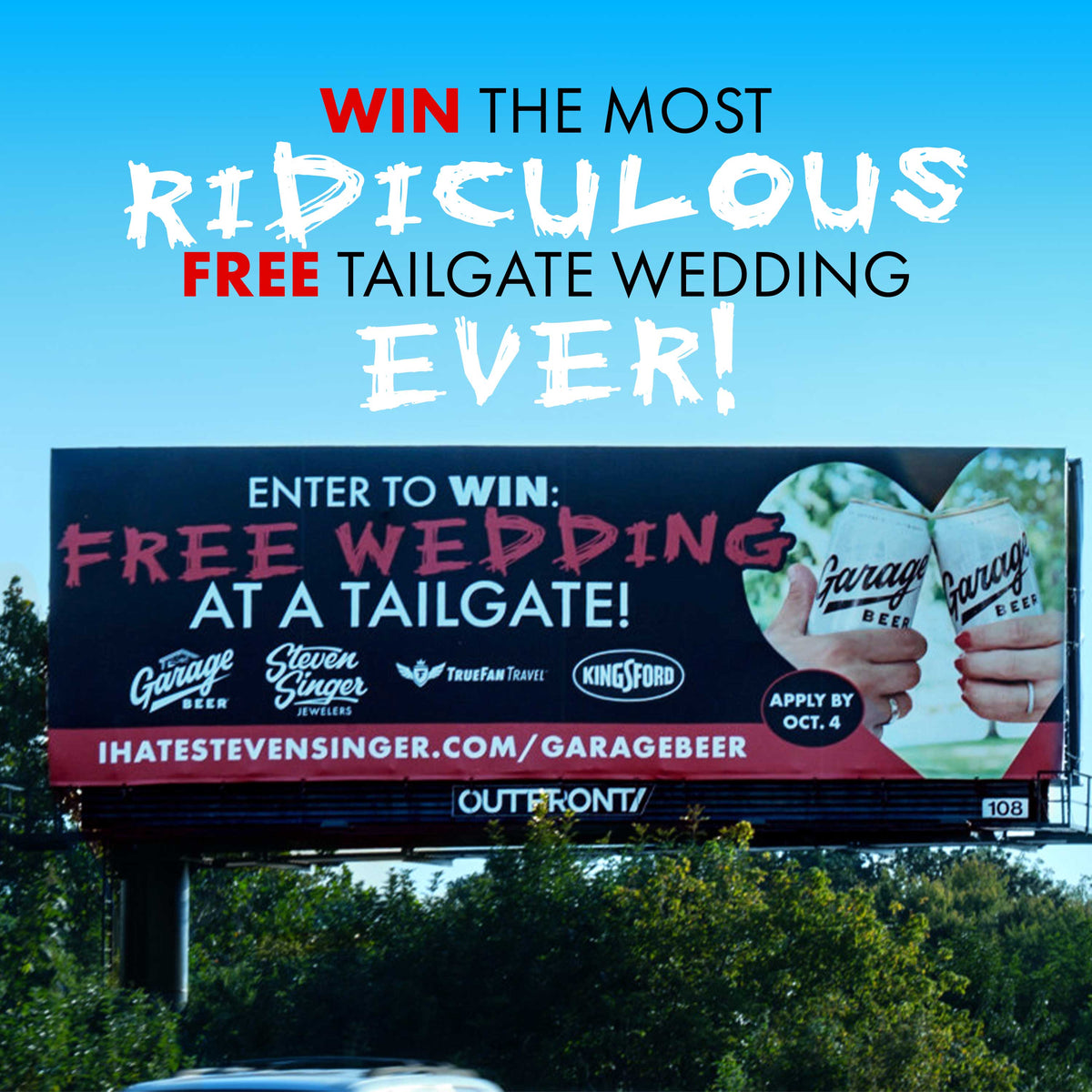 Win the Most Ridiculous Tailgate Wedding Ever! Enter to win: Free Wedding at a tailgate!