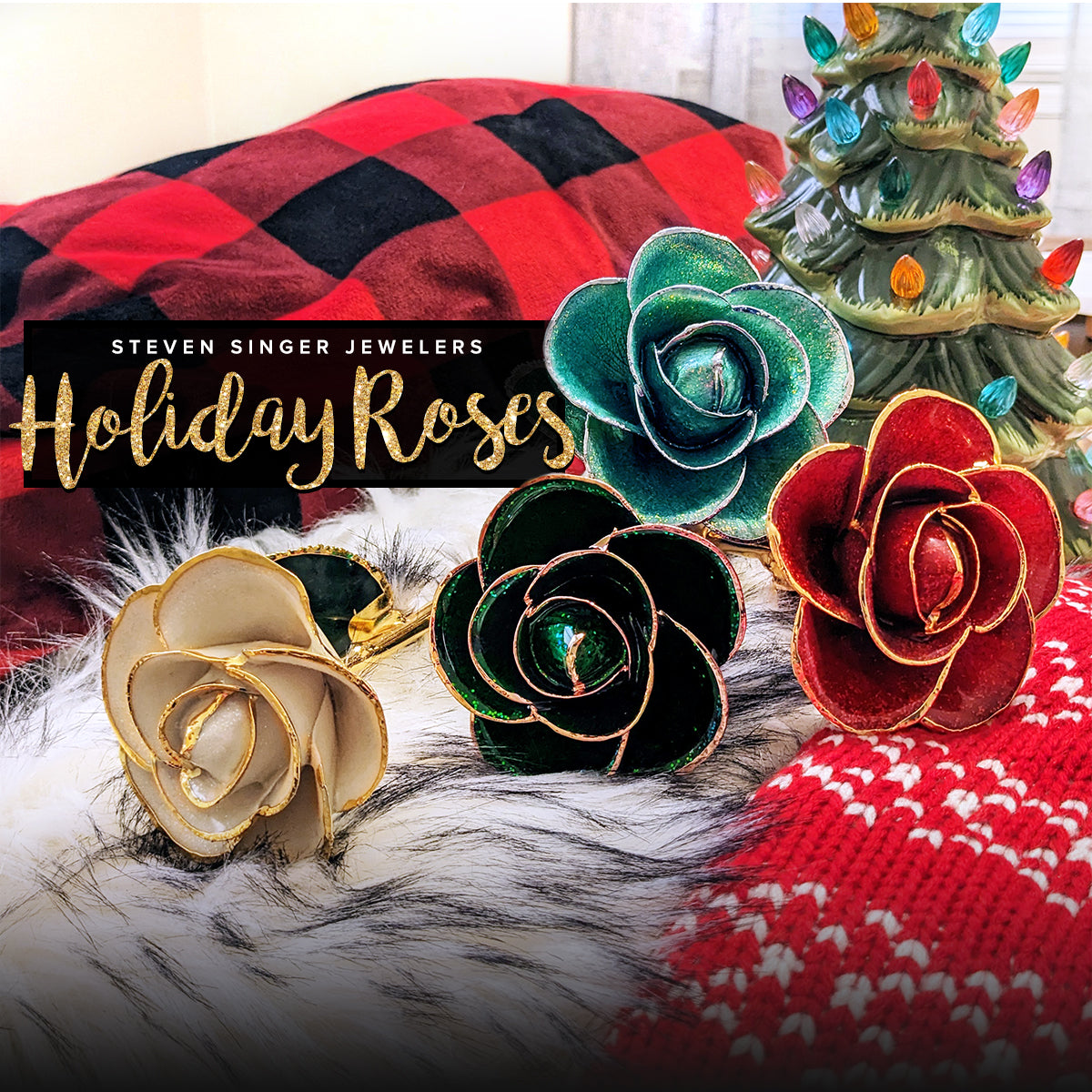Steven Singer Jewelers' Holiday Gold Dipped Roses