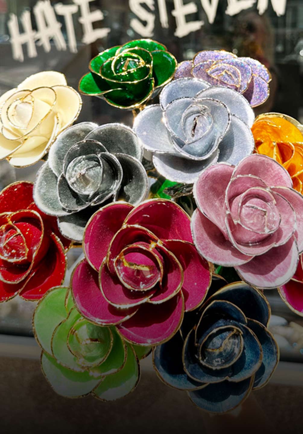 Gold and Platinum Dipped Roses | Steven Singer Jewelers