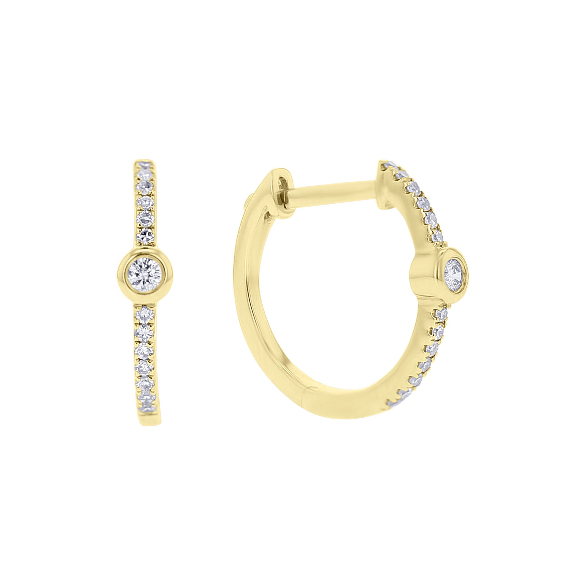 Rhyan Diamond Huggie Hoop Earrings