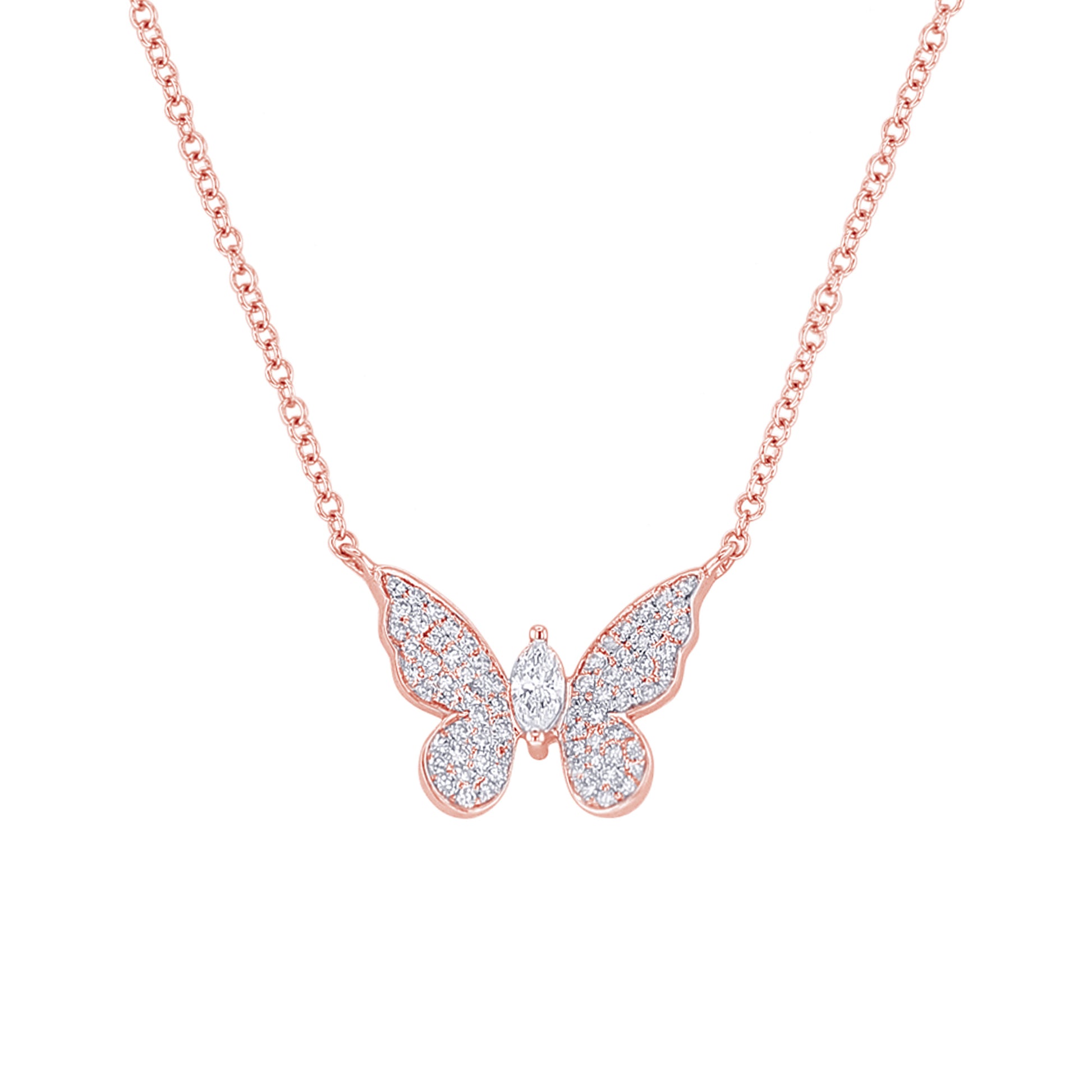 Pave Butterfly Diamond Necklace